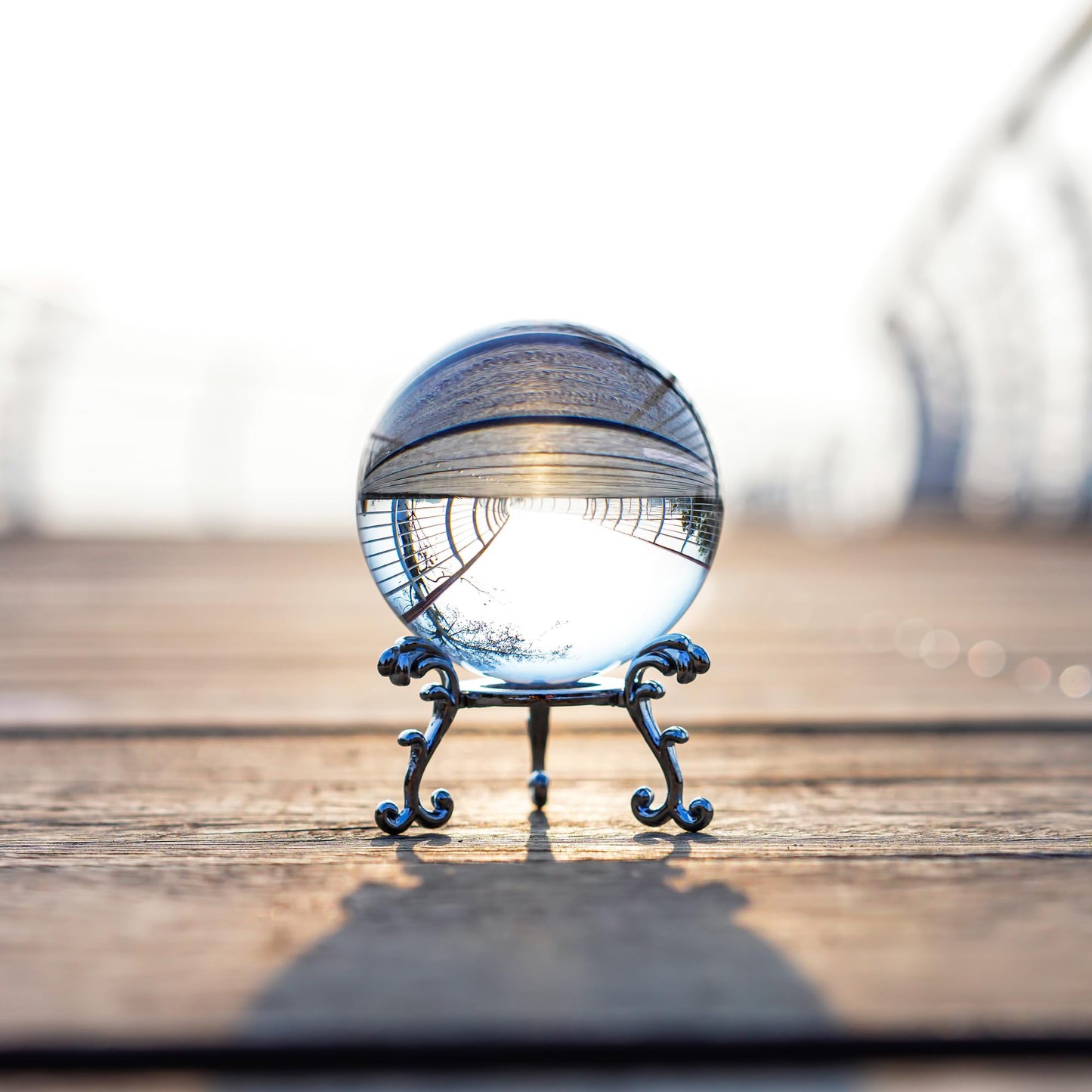 2.3in Sparkling Clear Crystal Ball with Stand 60mm Handcrafted Photography Prop for Magical Shots Elegant Home & Party Decor for Women