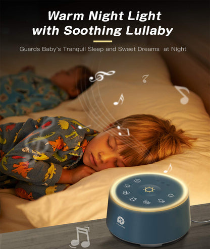 Dreamegg White Noise Machine, D1 Blue Sleep Sound Machine with Night Light for Baby Kid Adult, 24 Natural Sounds Therapy, Continuous or Timer, Sound Machine for Sleeping Nursery Travel Gift
