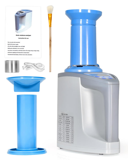 Digital Grain Moisture Meter, Accurate Moisture Testing for Wheat, Corn, Rice for 24 Kinds of Grains, Quick Reading with LCD Display, Multi-point calibration & error correction for Agricultural Use
