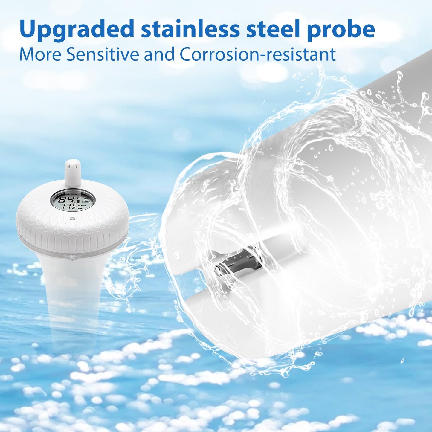 INKBIRD IBS-P01R 2nd Generation Wireless Floating Pool Thermometer Easy to Read for Hot Tub, Compatible with Gateway IBS-M1 and IBS-M2