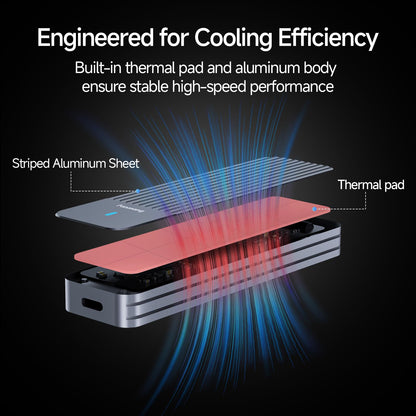 fanxiang M.2 NVMe Enclosure, Dual-Protocol SSD Enclosure USB 3.2 Gen2 10Gbps, Up to 4TB M Key/B+M Key, With USB C to C and USB A to C Cables for 2230/2242/2260/2280—MD87