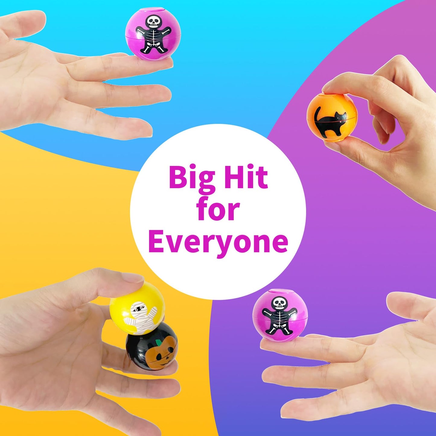 24 Pcs Halloween Mini Fidget Spinners Ball Toys for Kids Adults Halloween Trick or Treat Goodie Bag Fillers Treasure Box Toys for Boys Girls Halloween Party Favors Classroom Prizes