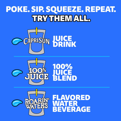 Capri Sun Fruit Punch, Strawberry Kiwi and Pacific Cooler Flavored Juice Drink Blend Variety Pack, 30 ct Box, 6 fl oz Pouches