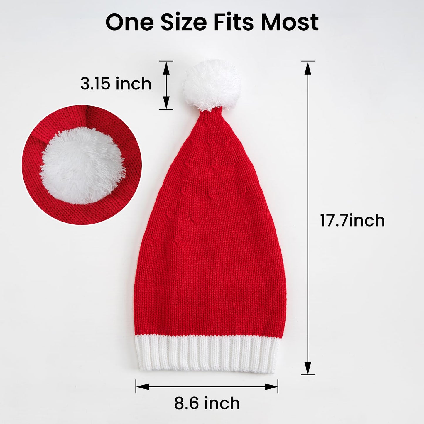 OCTEEN Santa Hat Christmas Hats Xmas Party Red Knitted Beanie For Adult Women Men
