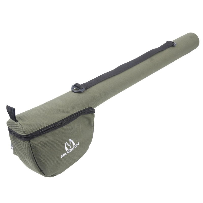 M MAXIMUMCATCH Maxcatch Fly Fishing Rod Case with Reel Pouch, Complete Protection Bag for 9FT 2/4 Piece Rods (Green, For 7.5' 4sec Fly Rod Length: 25.9'')