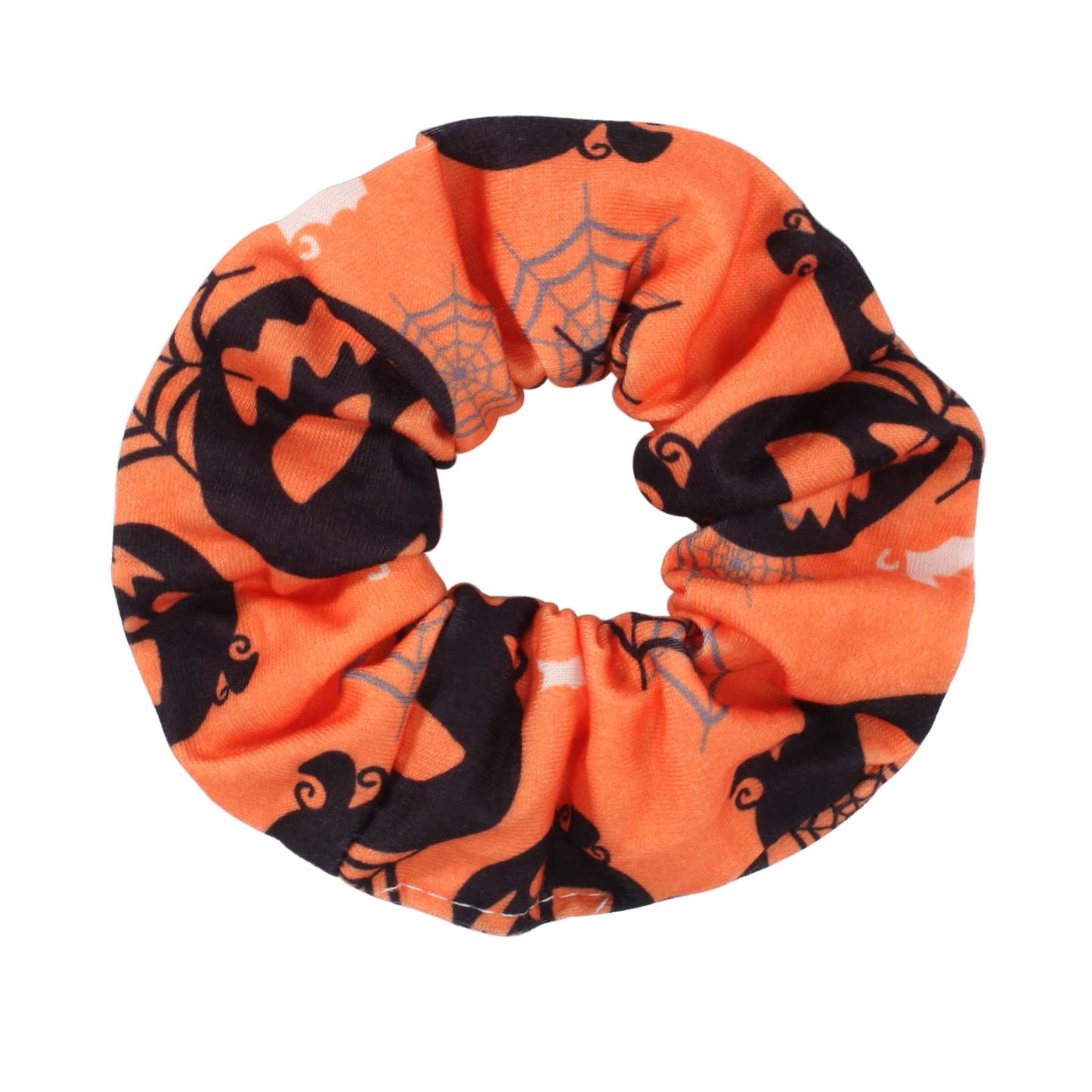 12PCS Halloween Hair Scrunchies Soft Fall Pumpkin Skull Ghosts Bat Spider Web Hair Ties Scrunchy Elastics Hair Bands Gifts Ponytail Holder Accessories for Women Girls (12PCS-Halloween)