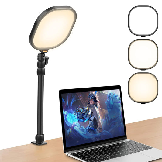 Desk Key Light for Zoom Video - ULANZI K7 Pro Key Lighting Dimmable 3200K-5600K I 15W I CRI 95+ I Edge Emitting I Desk Clamp I 360° Degree Ball Head I Extendable Pole for Streaming Conference
