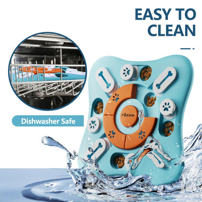 FOXMM Interactive Dog Treat Puzzle Toys for IQ Training & Mental Stimulating,Fun Slow Feeder,Large Medium Small Dogs Enrichment Toys with Squeak Design