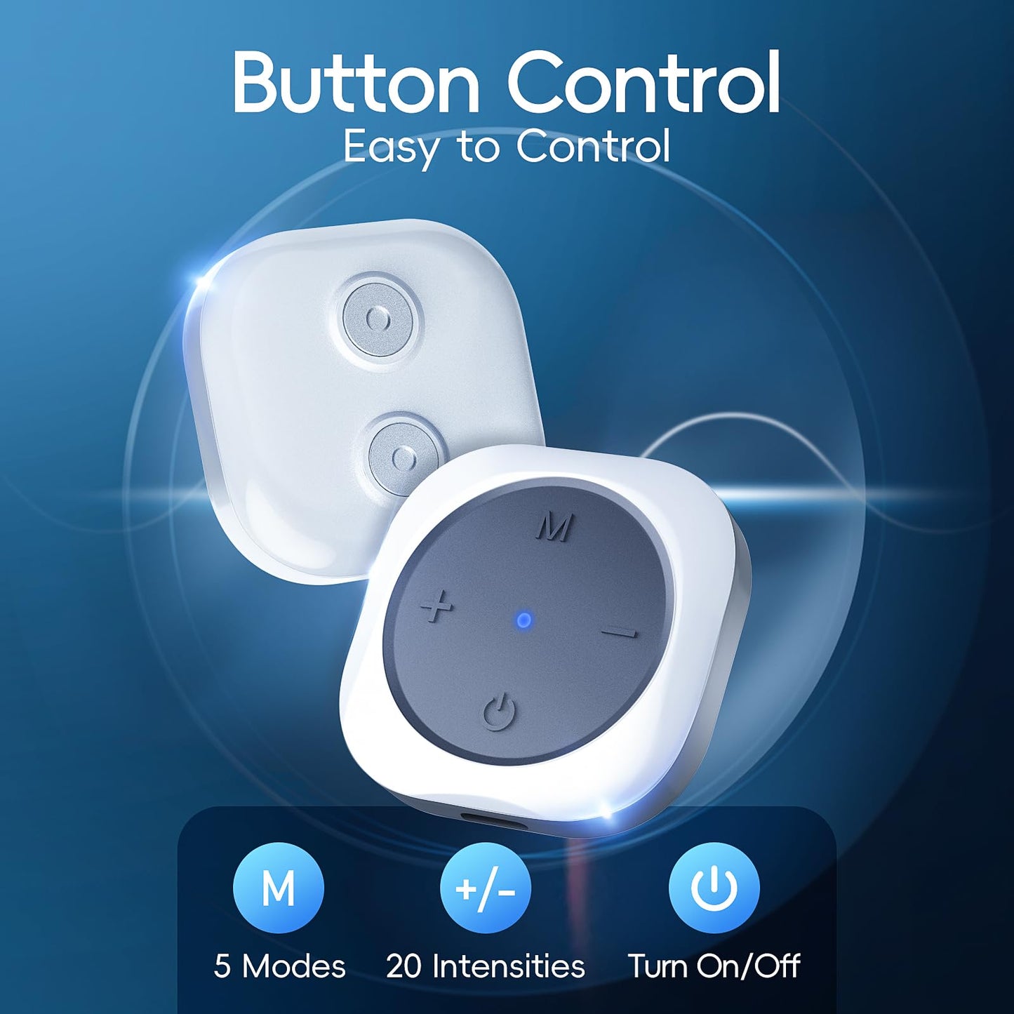 Comfytemp Wireless TENS Unit Machine for Pain Relief, FSA HSA Eligible TENS Unit Muscle Stimulator with Two Sets, Up to 30 Modes TENS Device for Back Pain, Rechargeable Portable with APP Control