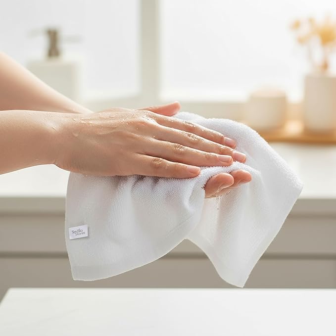 Basic Wash Cloths 12x12 Inches – Pack of 12 – White Color – Soft and Absorbent