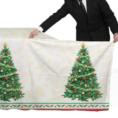 Gatherfun Christmas Table Decorations, Christmas Tree Disposable Tablecloth Waterproof Plastic Rectangular Table Cover for Merry Christmas Party Supplies, 3 PCS, 54 X 108 inch