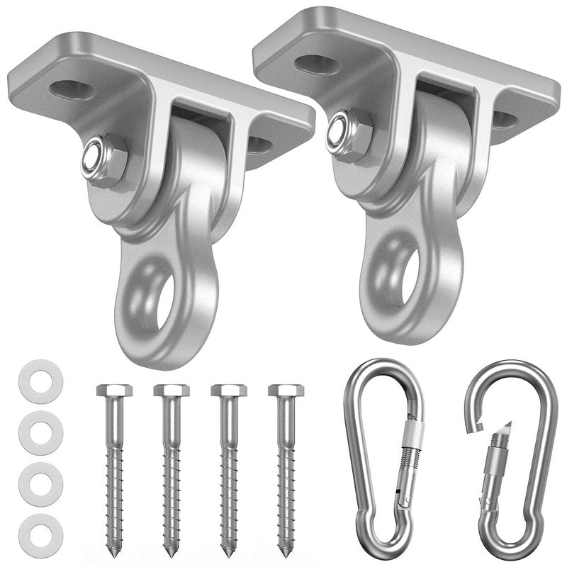 ITCPRIM Heavy Duty Swing Hangers Hardware Included-Corrosion Resistant Alloy Steel 5000+ lb Capacity for Wooden Porch Swings,Aerial Yoga Chairs,Playgrounds,Trapeze&More-Indoor Outdoor-Set of 2,Silver