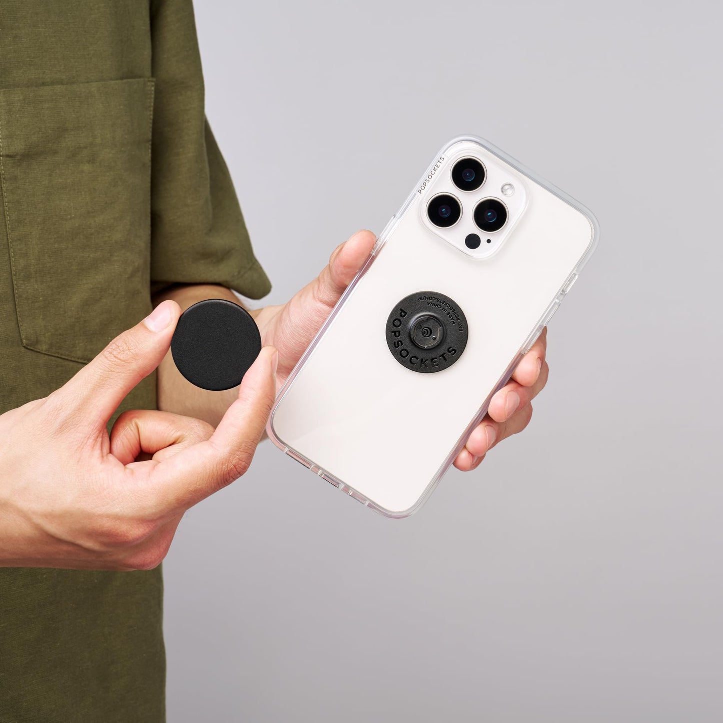 PopSockets Phone Grip with Expanding Kickstand, Adhesive Grip - Black