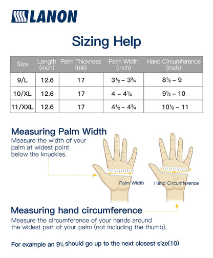 LANON 3 Pairs Nitrile Chemical Resistant Gloves, Reusable Heavy Duty Safety Work Gloves, Acid, Alkali and Oil Protection, Non-Slip, X-Large