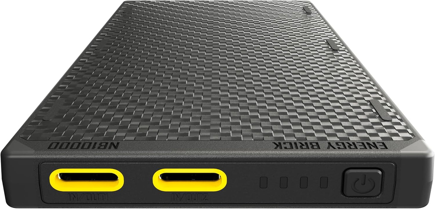 Nitecore NB10000 Gen III (Gen 3) Ultra-Slim Power Bank, 10000mAh QC Quick-Charge Dual USB-C Ports for Phones Flashlights and Headlamps, with USB-A Adapter and USB-C Cable, Including NitecoreS Sticker