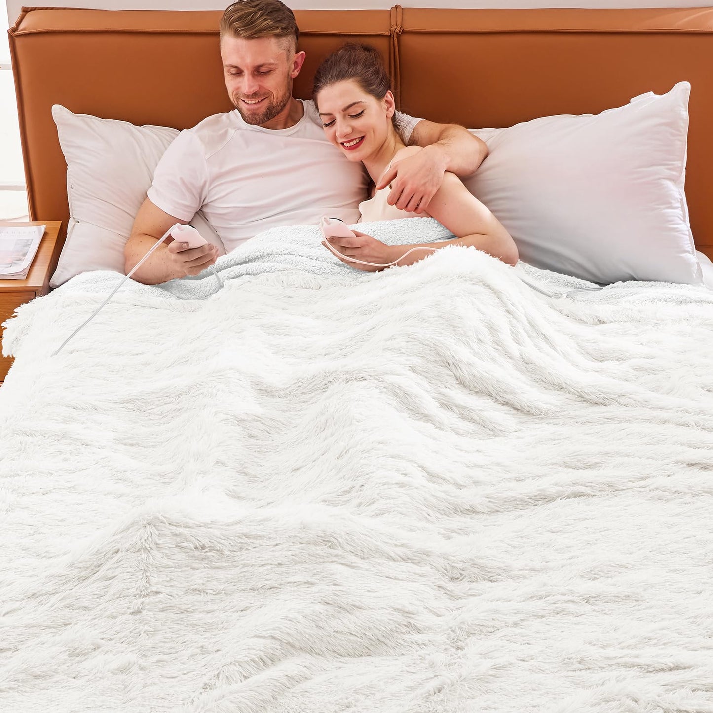 Heated Electric Blanket Throw,Warm Winter Birthday Gifts for Women Her Grandma-Faux Fur with Soft Sherpa,10 Heat Settings,5 Time Settings with Fast Heating, 50x60, Rainbow
