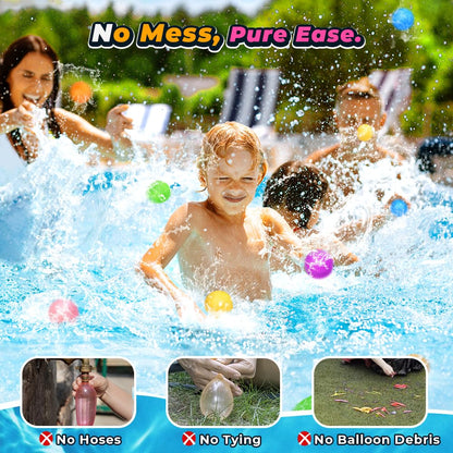 12Pcs Reusable Water Balloons, Pool Toys for Boys and Girls, Beach Outdoor Activities Water Toys for Kids Ages 3-12, Summer Water Toy for Boys and Girls