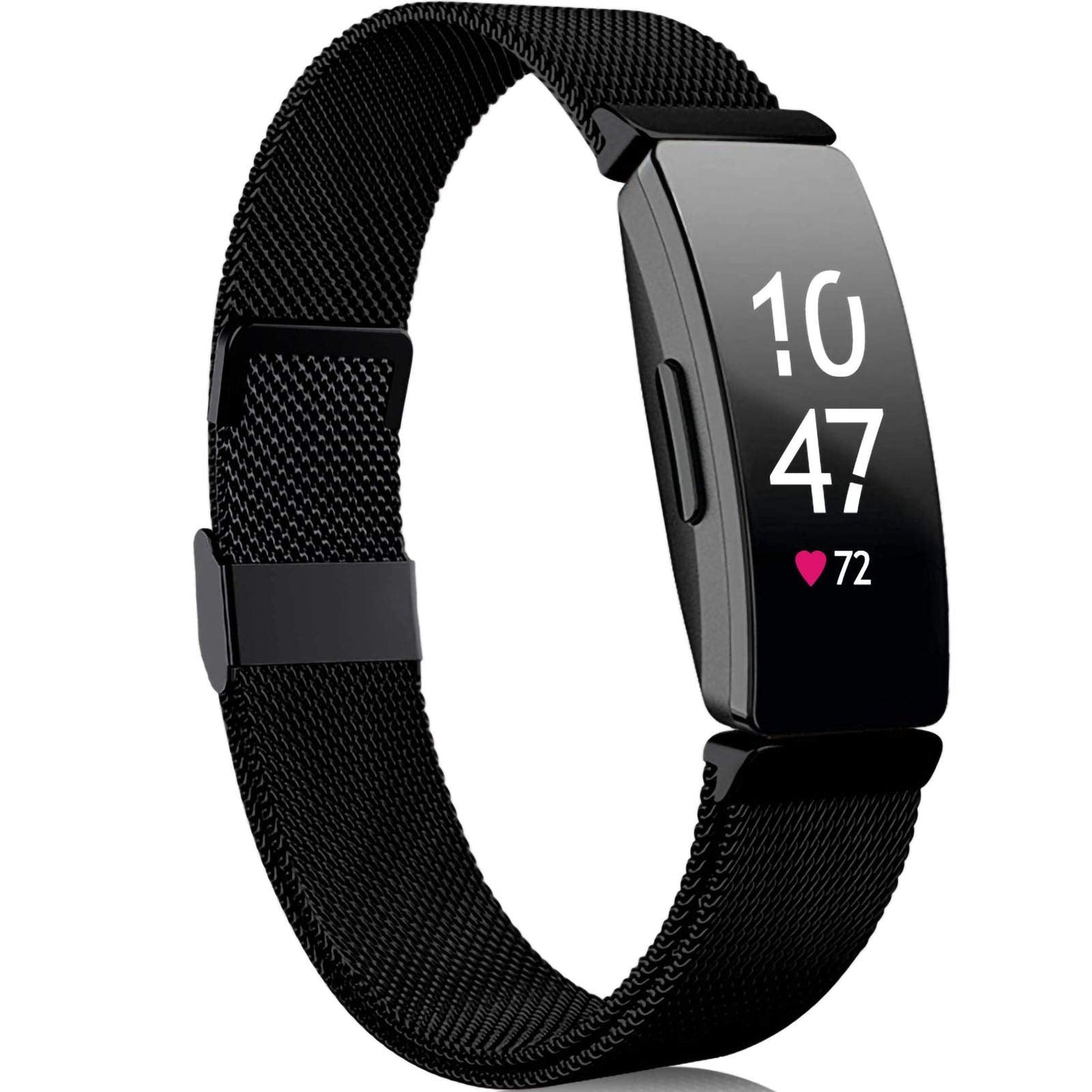 Faliogo Compatible with Fitbit Inspire HR & 2 Strap, Stainless Steel Metal Mesh Replacement Wristband for Fitbit Ace 2, Women & Men Small, Black