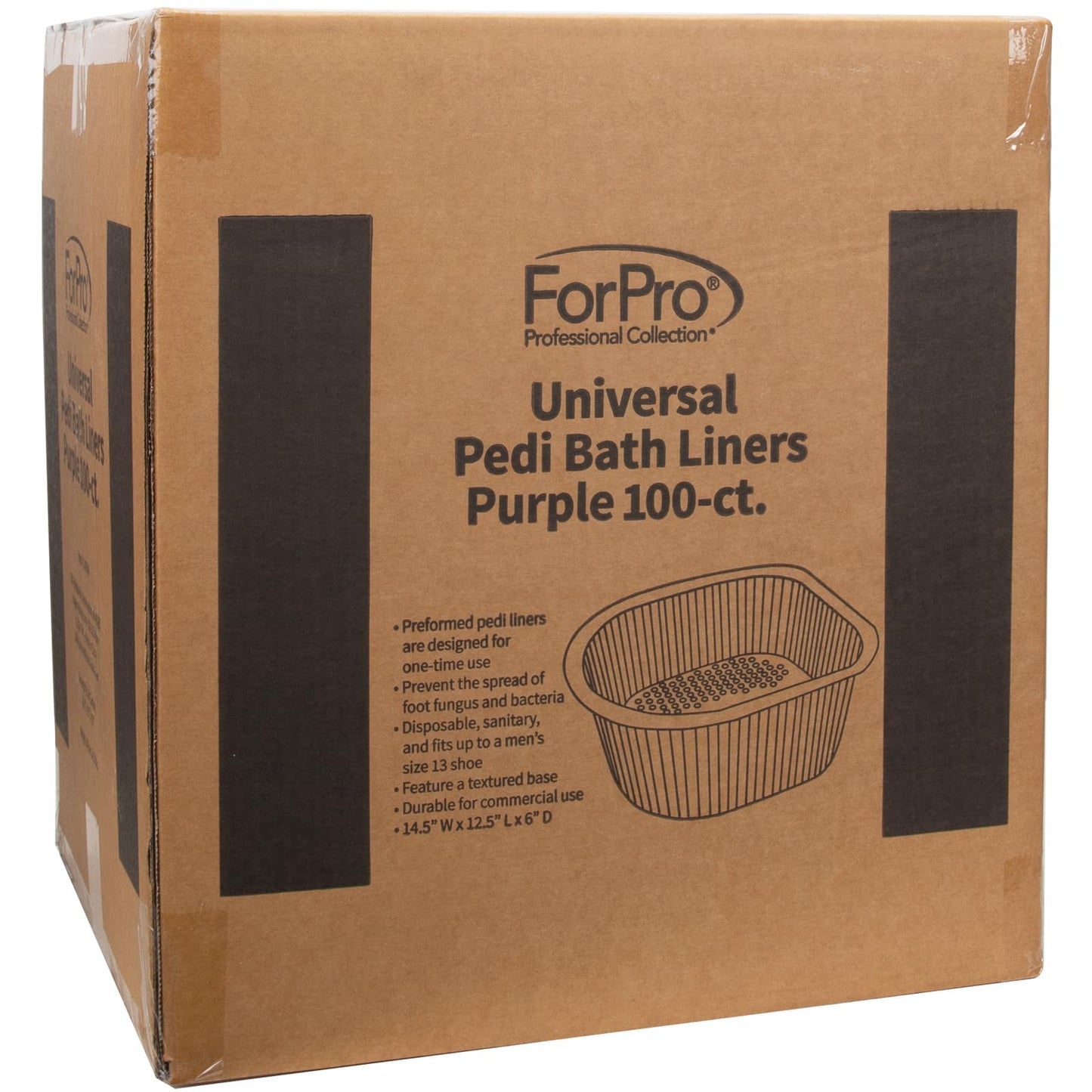 ForPro Professional Collection Universal Pedi Bath Liners - 50% THICKER - Fit Footsie Bath, Disposable Pedicure Foot Tub Liners for Foot Spa Basins & Foot Bath Soaks, Clear, 100-Count