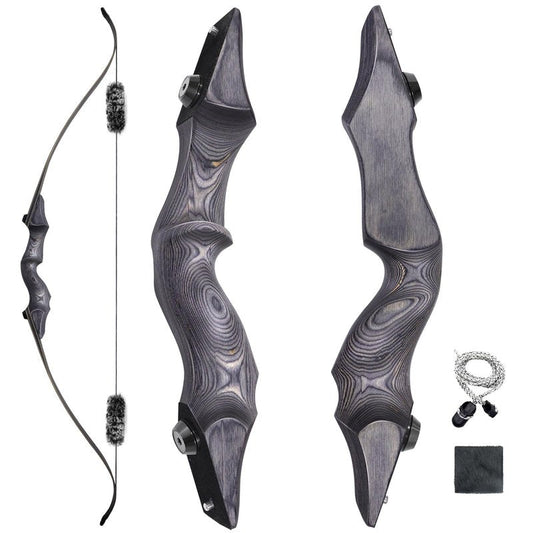 Archery Takedown Recurve Bow 60inch 30lbs,35lbs,40lbs,45lbs,50lbs,55lbs,60bs Traditional Hunting Bows Target Shooting Practice for Right Hand (45.00)