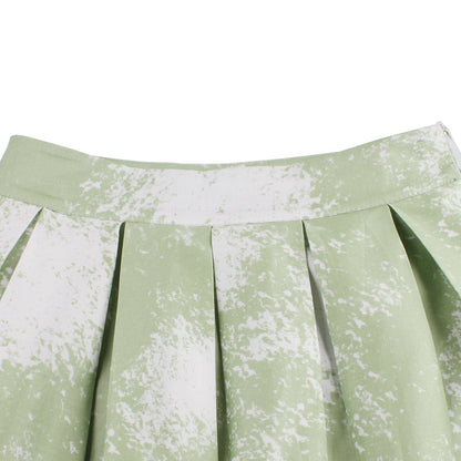 Dressever Women's Vintage A-line Printed Pleated Flared Midi Skirts Christmas Trees X Small