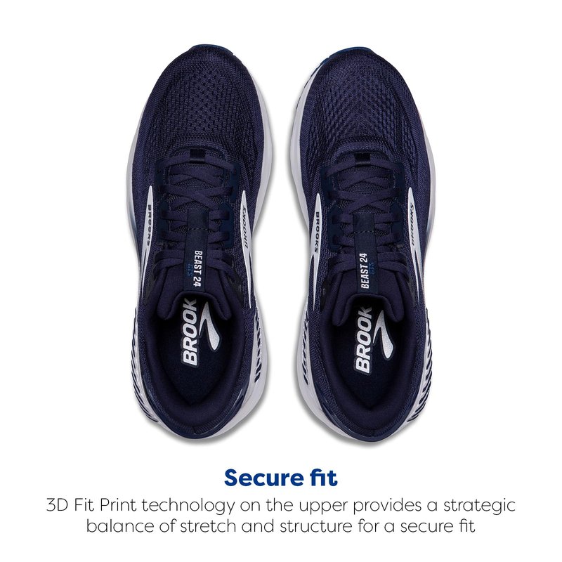 Brooks Men’s Beast GTS 24 Supportive Running & Walking Shoe - Peacoat/True Navy/White - 10.5 Wide