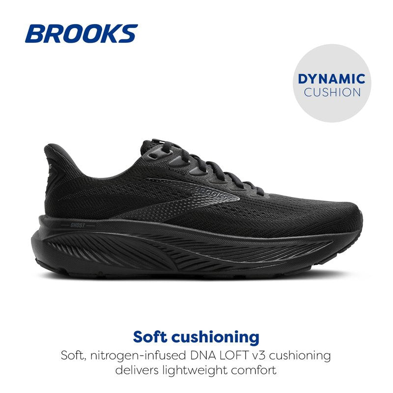 Brooks Women’s Ghost 17 Neutral Running Shoe - Black/Black/Ebony - 10.5 Wide