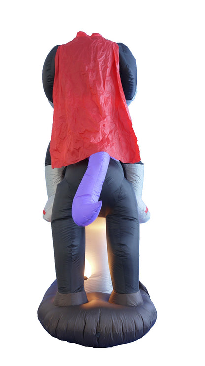 BZB Goods 6.5 Foot Tall Lighted Halloween Inflatable Headless Horseman with Horse Tombstones Skull and Pumpkin Lights