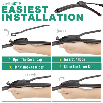 15" 15" 13" Windshield Wiper Blades Replacement for Jeep Wrangler 2007-2017 / Jeep Wrangler JK 2008-2018 Premium All Weather Front Rear Wipers Set - OEM Quality (Pack of 3)