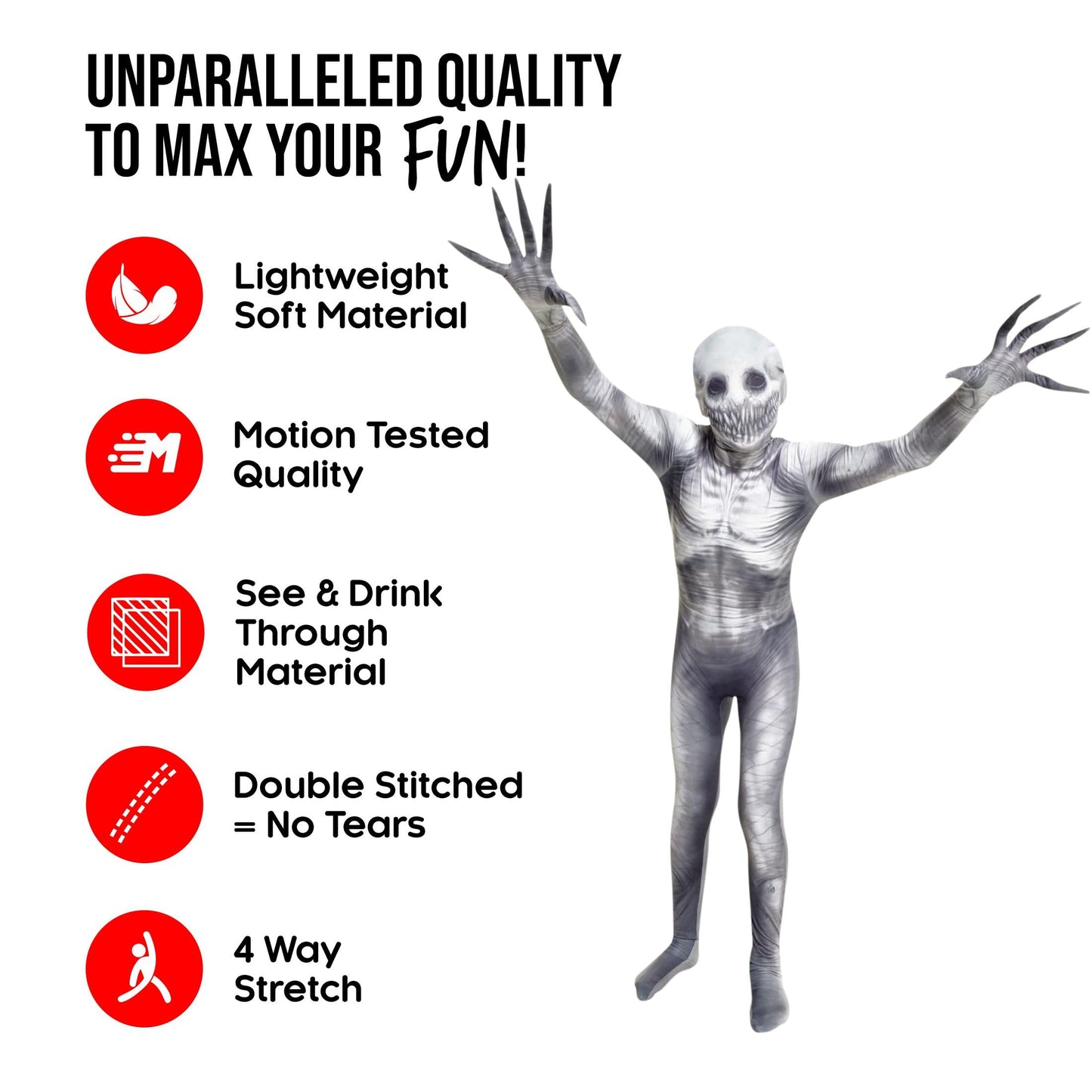 Morphsuits The Rake Kids Halloween Costume, Scary Boys, Fun Dress-Up Outfit for Halloween Parties, Large