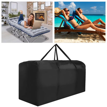 Patio Waterproof Extra Large Protective Zippered Outdoor Cushion Furniture Storage Bag with Handles, 68in L x 30in W x 20in H (1 Pack)