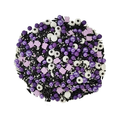 1 Bottle Candy Eyeballs Eyes Cake Cupcake Toppers Edible Baking Purple Sugar Pearls Halloween Sprinkles Cookie Decorations Holiday Party Christmas Supplies(100g/3.5oz)