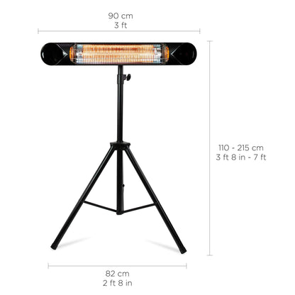 Briza Infrared Electric Patio Heater - Indoor/Outdoor Heater - Portable Wall/Garage Heater - 1500W - use with Stand - Mount to Ceiling/Wall)