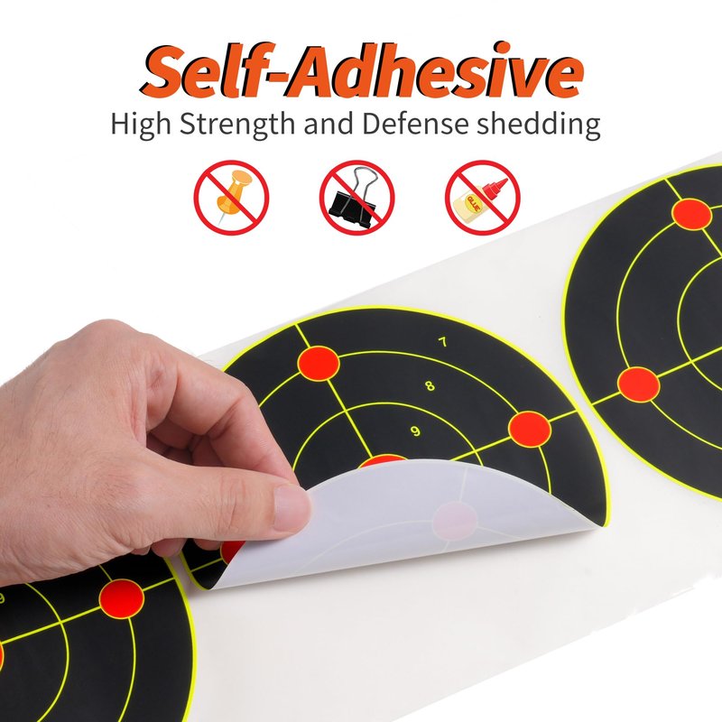 NYEONHRT 6" Shooting Targets Splatter Target Stickers, 100 Pcs Self Adhesive Paper Targets for Shooting Range with Fluorescent Yellow Impact Feedback for Gun Airsoft Rifle Shooting Accessories