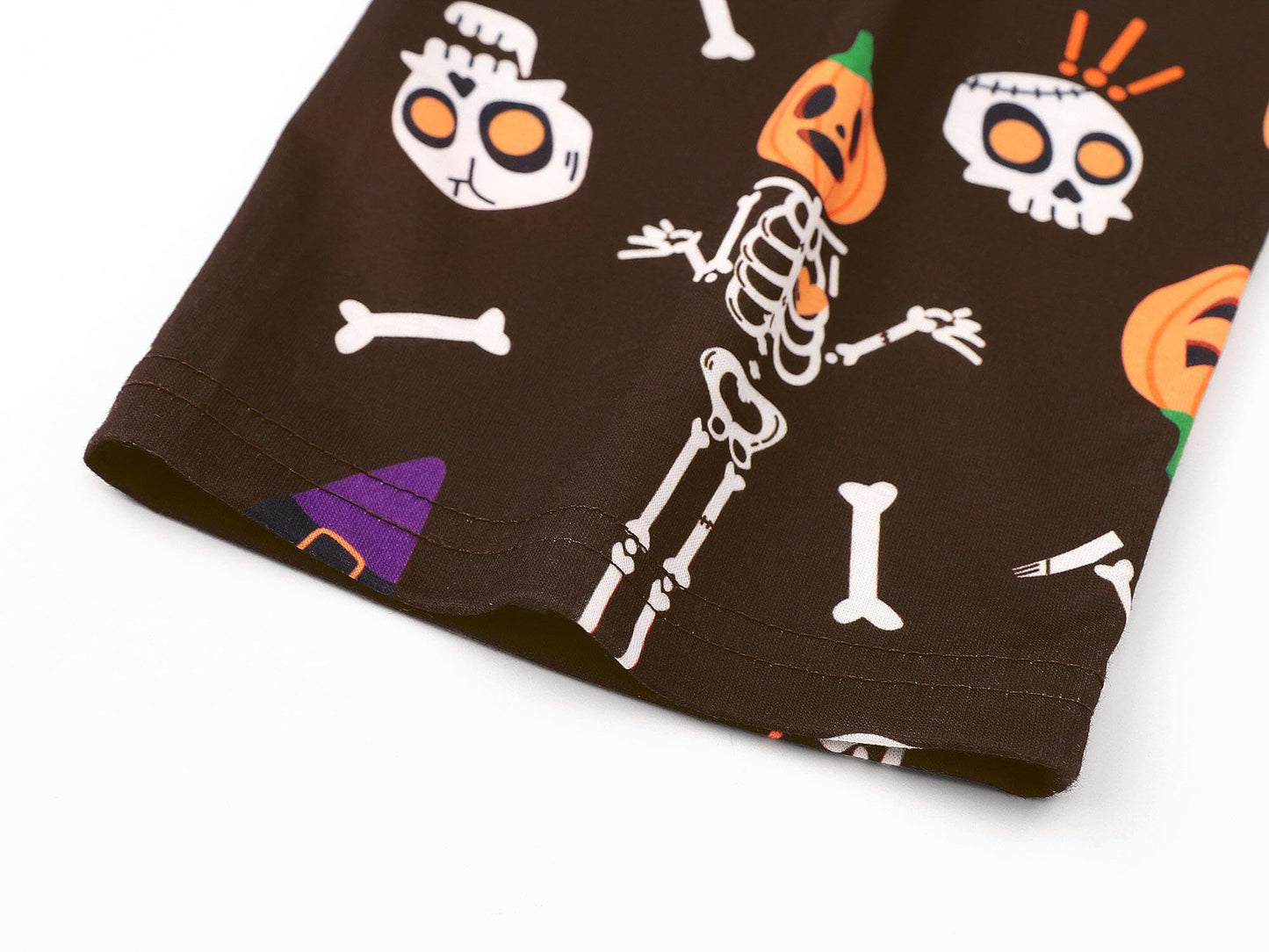 Tebbis 2 - Piece Cozy Pajamas For Little/Big Boys Skeleton & Pumpkin Pattern Long Sleeves PJs Set Kid Size 8