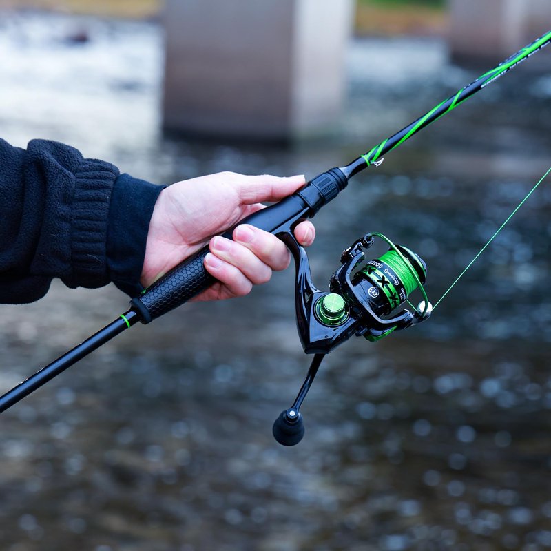 One Bass Fishing Rod Reel Combos, Spinning Rod with Spinning Reel, Graphite 2Pc Blanks, Stainless-Steel Guides, Super Polymer Handle- 6'0"-1 Pack
