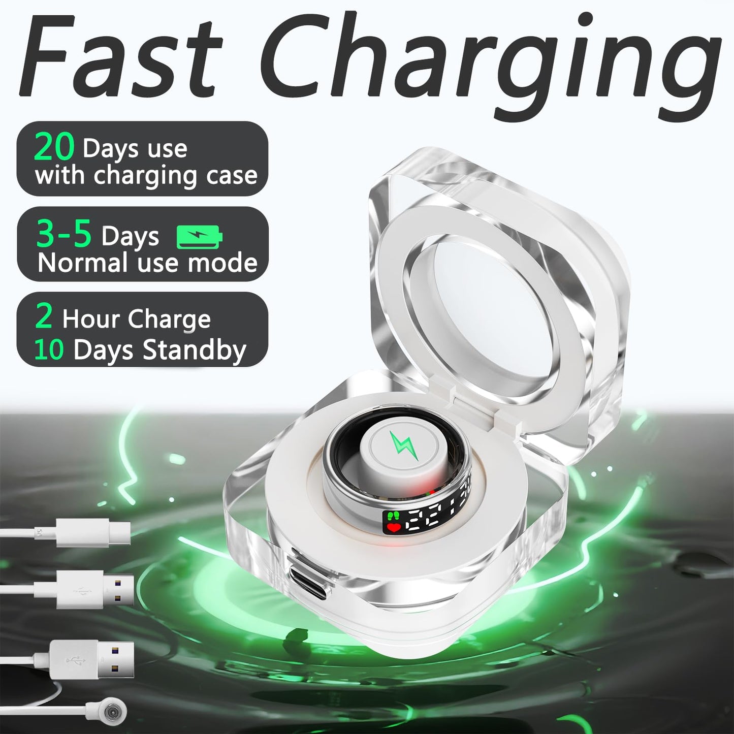 Smart Rings for Women Men,Fitness Tracker Ring,Smart Ring whth Display and Touch Button,IP68waterproof,Health Ring Tracks Heart Rate/Sleep/Steps/Blood Oxygen/Calorie/Distance,No Subscription(Black9)
