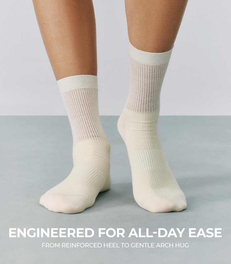 FITRELL Women's Soft Bamboo Rayon Dress Socks, Thin Breathable Calf Crew Scrunch Socks for Casual Trouser 5 Pairs, White/Cream/Green/Light Blue/Light Pink, Medium