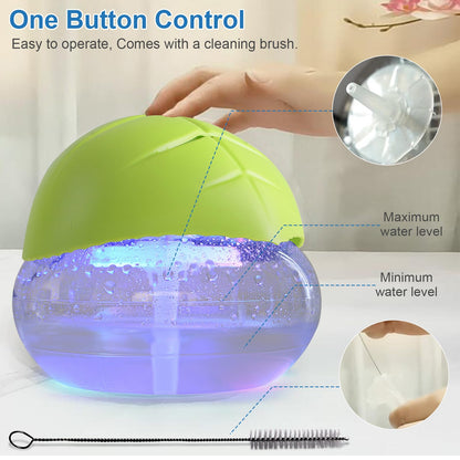 ap airpleasure Water-Based Purifier Air Washer, Air Revitalizer & Freshener, Air Fresher with 7 LED Color Changing Light for Rooms (Green)