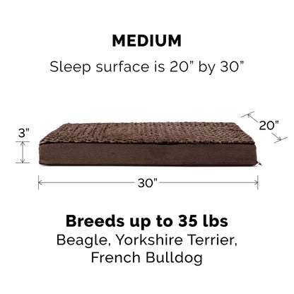 FurHaven Pet Dog Bed | Deluxe Orthopedic Ultra Plush Mattress Pet Bed for Dogs & Cats, Chocolate, Medium