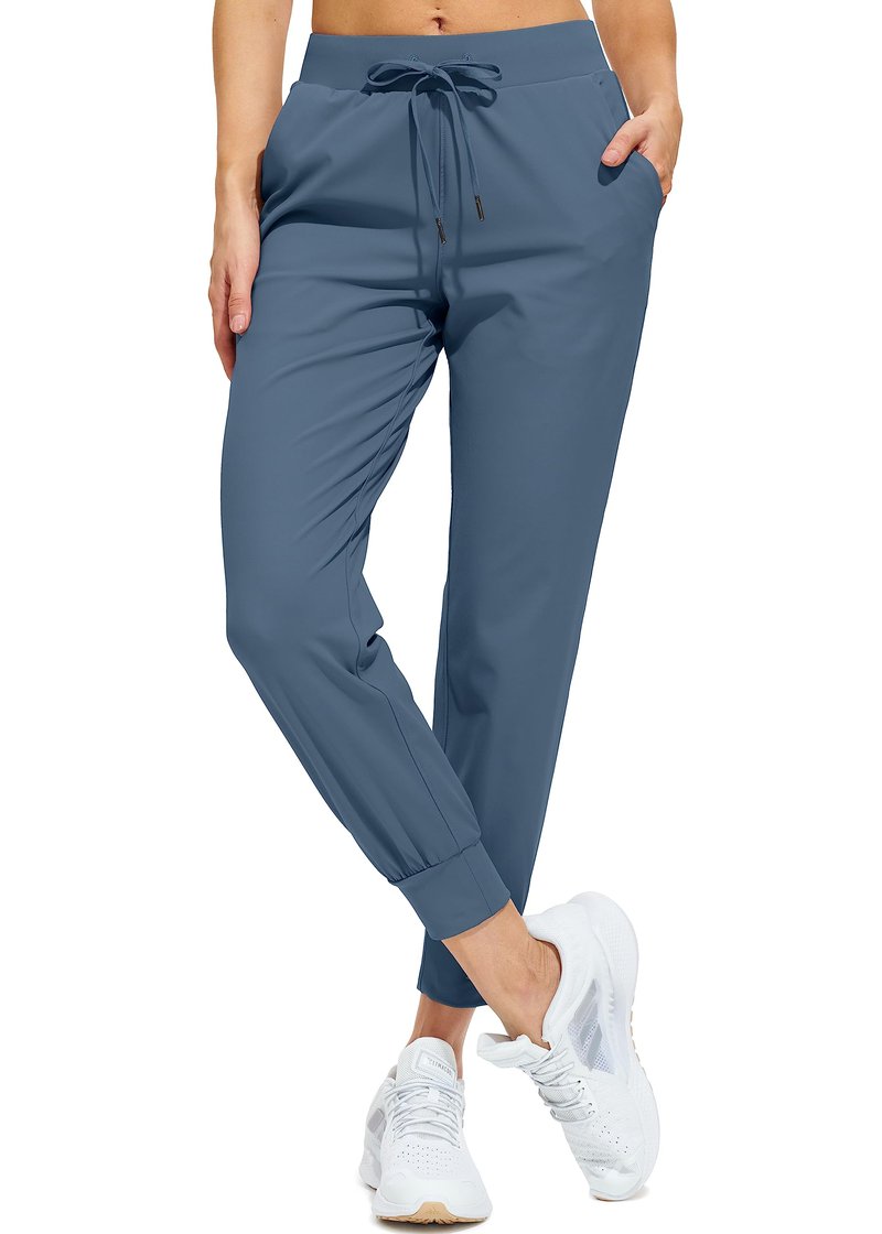 Libin Women's Joggers Pants Athletic Dance Sweatpants with Pockets Running Tapered Casual Pants for Workout,Lounge, Slate Blue XL