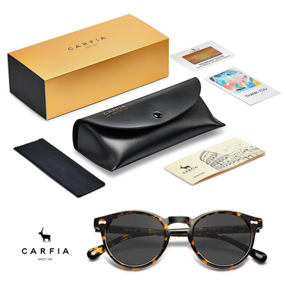 CARFIA Polarised Womens Sunglasses Vintage UV400 Protection Acetate Frame