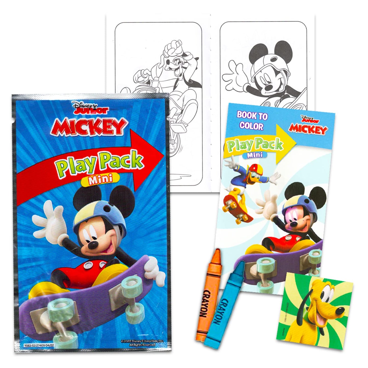 Beach Kids Disney Mickey Mouse Birthday Party Favors Set - Bundle with 24 Mickey Play Packs | Mini Coloring Books, Stickers, and More for Goodie Bags