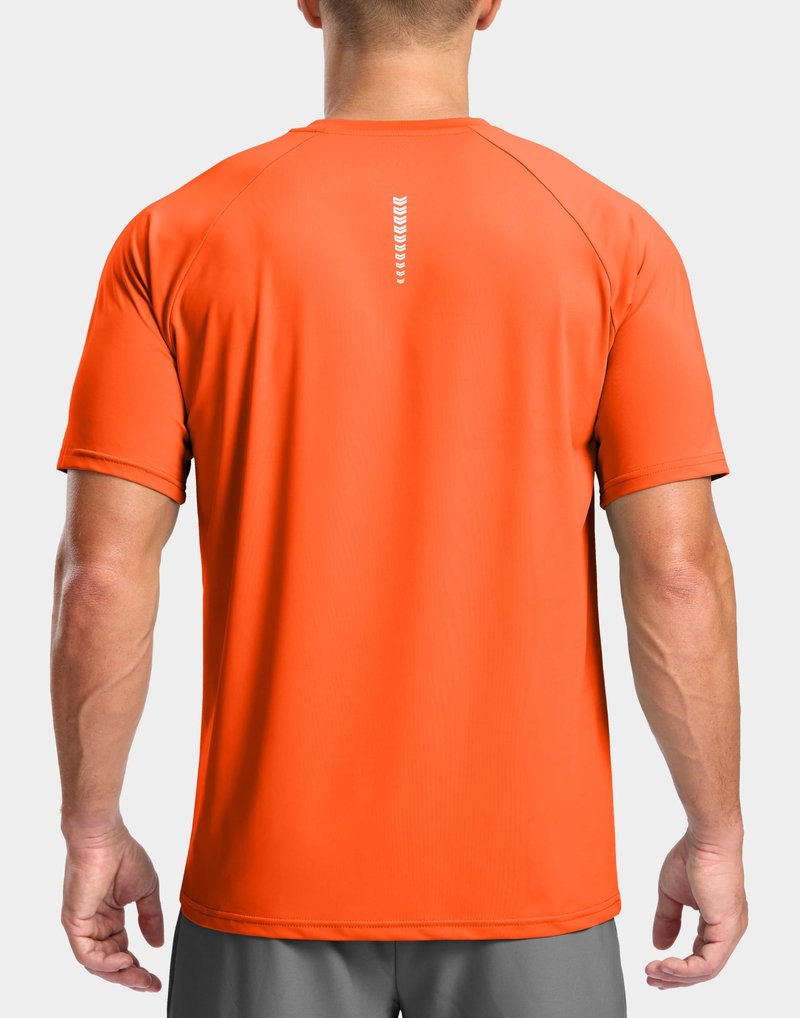 G Gradual Men's Athletic Workout T-Shirts Moisture Wicking Cooling Running Shirts Short Sleeve Performance Tee for Gym Tennis(Orange,3XL)