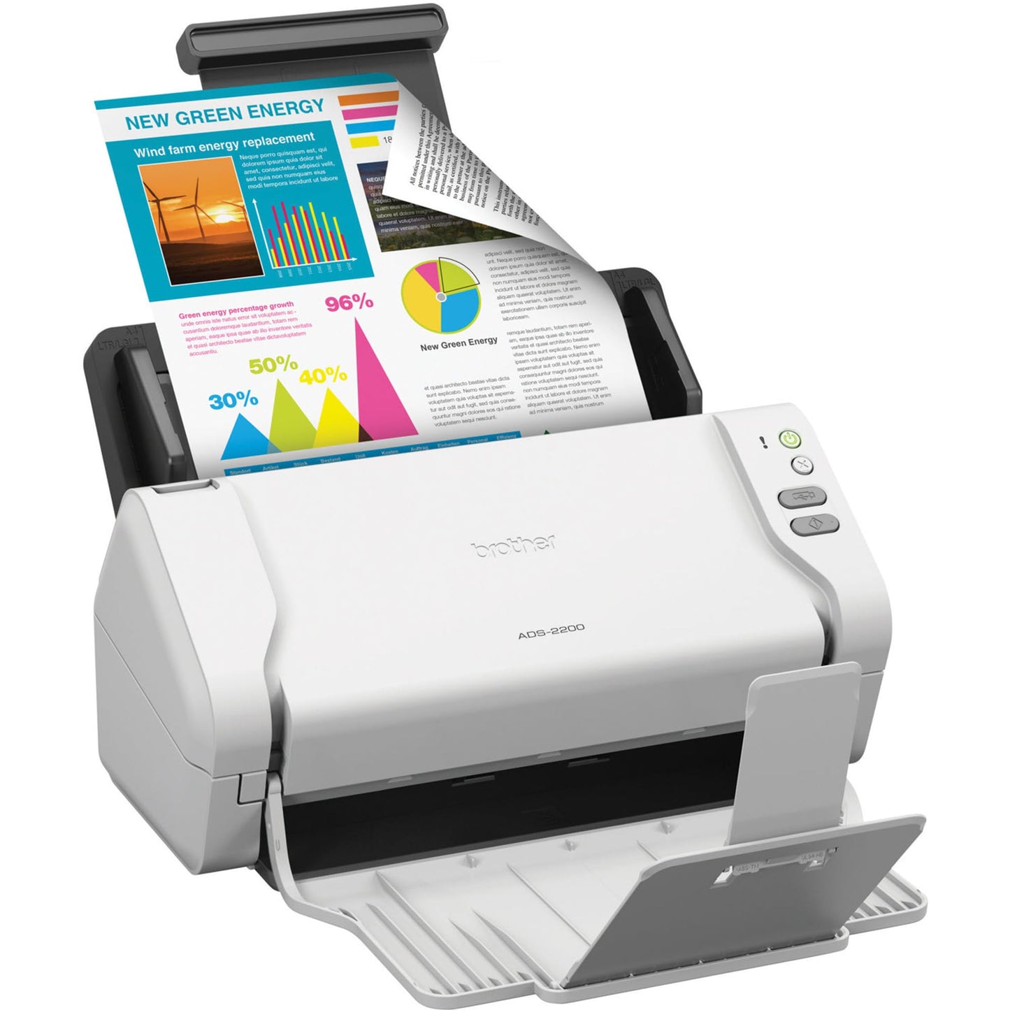 Brother High-Speed Desktop Document Scanner, ADS-2200, Multiple Scan Destinations, Duplex Scanning