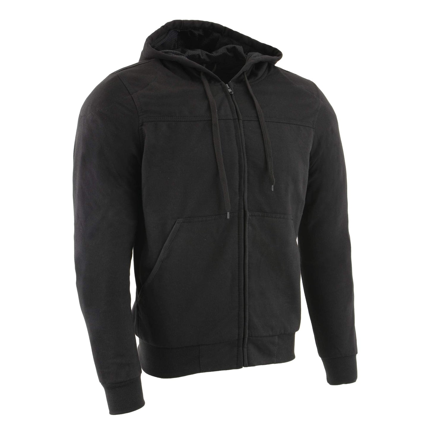 Milwaukee Leather MPM1788 Men's Black CE Approved Armored Riding Hoodie Sweater w/Aramid by DuPont Fibers - Medium