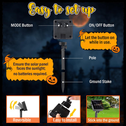 GOAUS Halloween LED Garden Flag Light Up Solar Powered, Witch Cauldron Decorations Outdoor, Double Sided Oxford Decorative Flag for Lawn Yard Outside Decor, 12x18 Inches