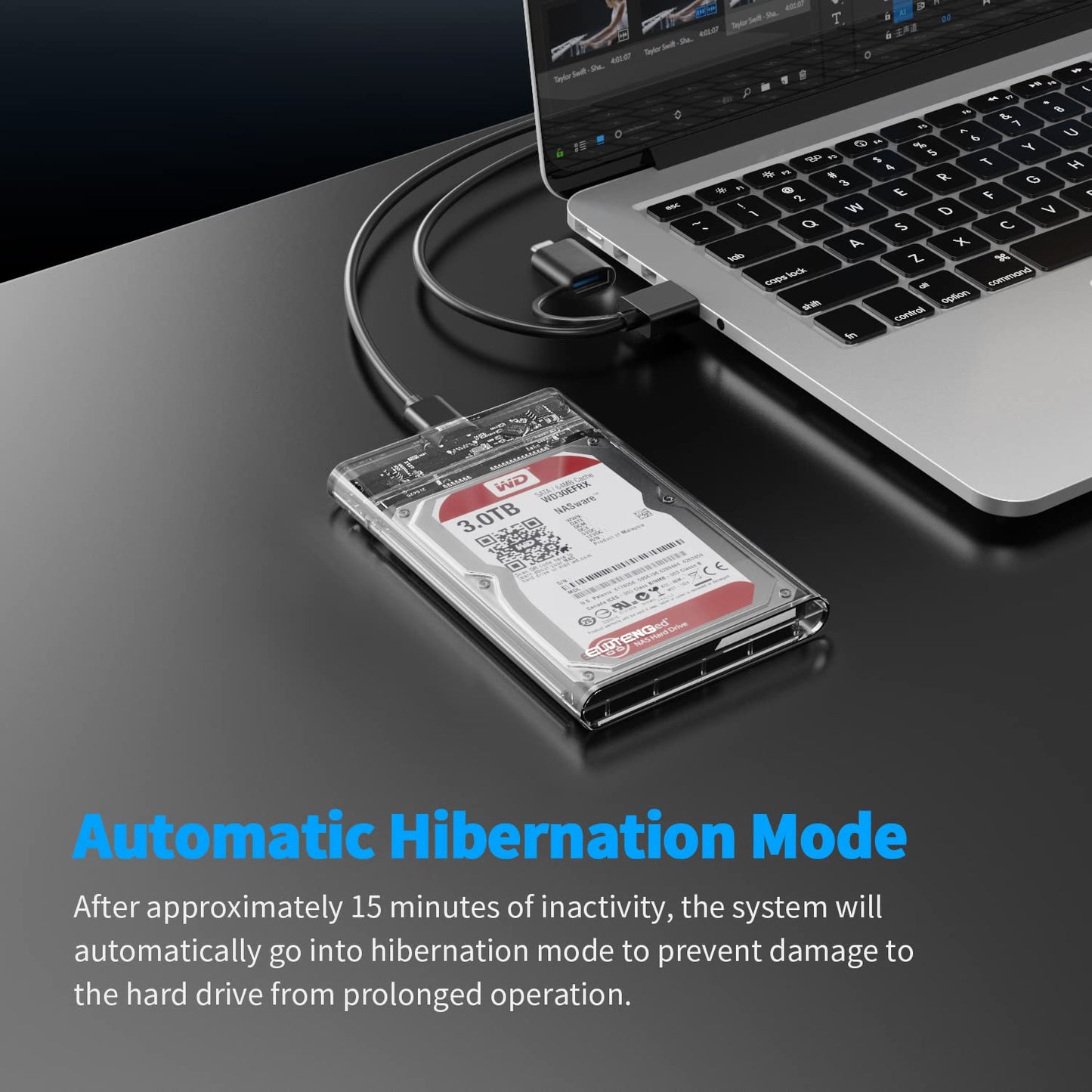 ELUTENG 2.5 SSD Enclosure 5Gbps Hard Drive Case Tool Free SATA to USB 3.1 Solid State Drive Enclosure USB C SSD HDD Enclosure Max 4TB Support UASP for 2.5 Inch SSD & HDD for WD Seagate Samsung