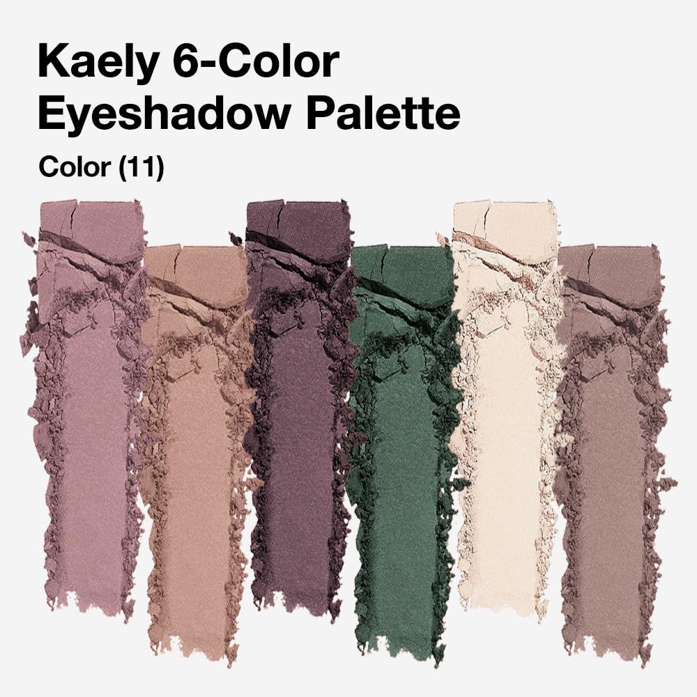 evpct 6 Colors Mauve Eyeshadow Palette, Mauve Taupe Rosy Brown Eggplant Purple Forest Green Vanilla Nude Brown Matte High Pigment Mini Travel Eye Shadow Palette Makeup for Older Women, Built in Mirror