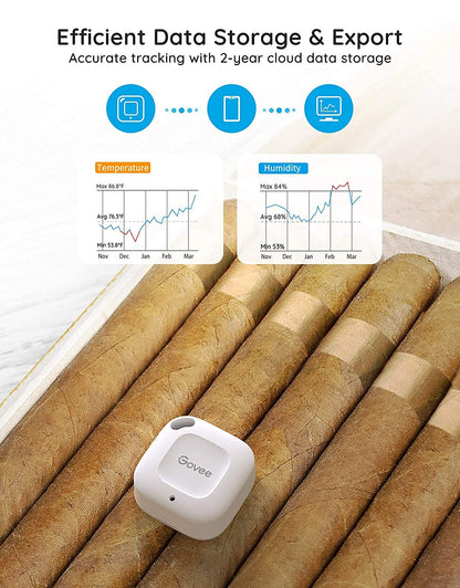 Govee Bluetooth Hygrometer Thermometer, Wireless Thermometer, Mini Humidity Sensor with Notification Alert, Data Storage and Export, 262 Feet Connecting Range